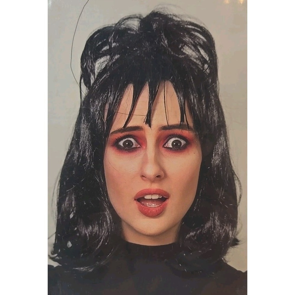 New Allaura wig Beetlejuice Beetle Bride Wig Black Hair Never Worn